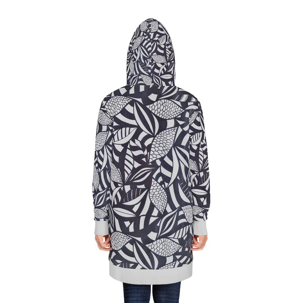 Tropical Minimalist Slate Hoodie Dress (AOP)