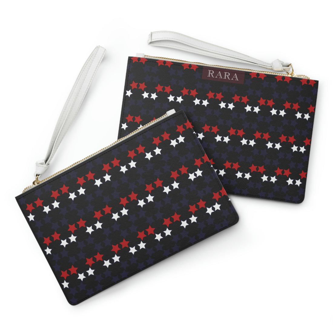 Black Star Print Clutch Bag