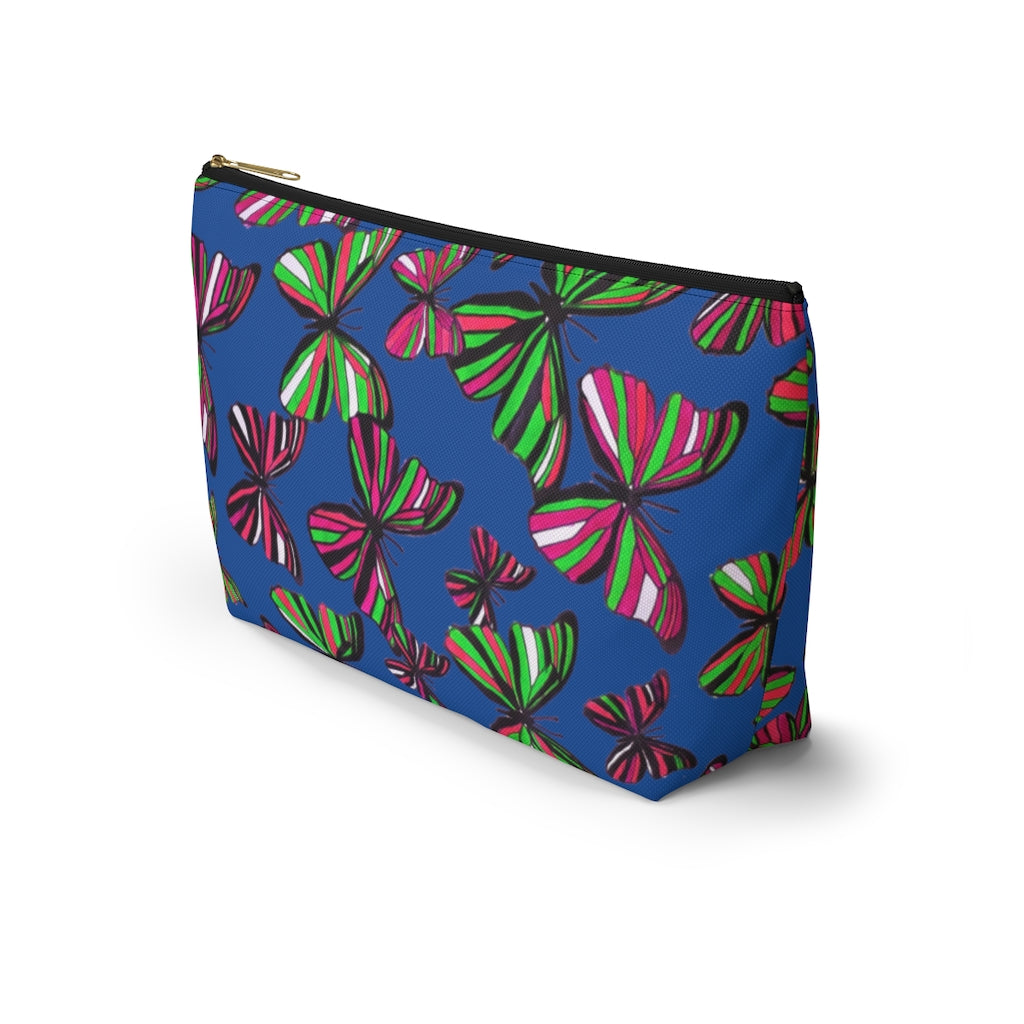 Butterflies Royal Blue Accessory Pouch