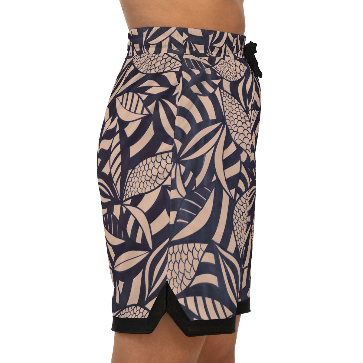 Nude Tropical Minimalist Basketball Rib Shorts (AOP)