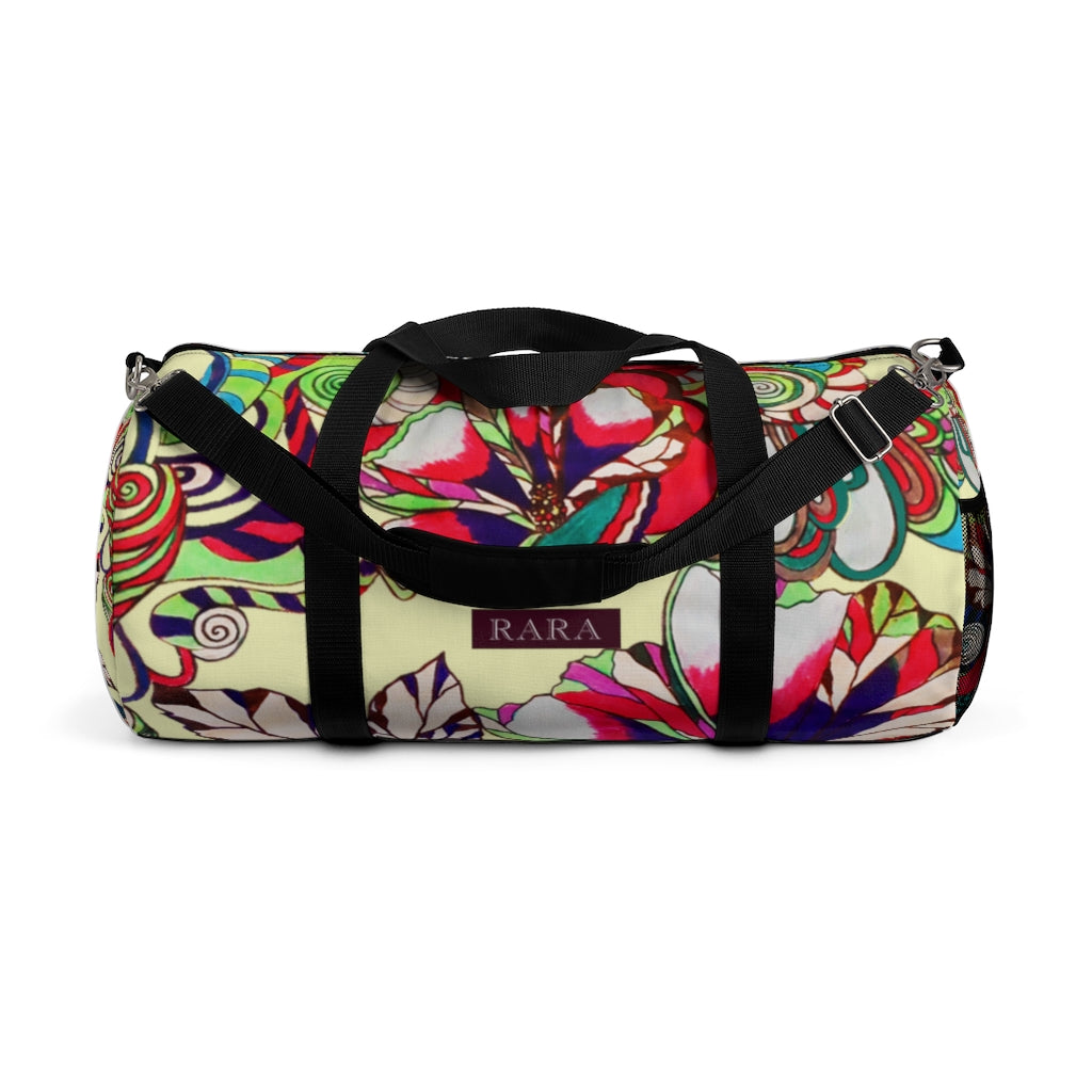 Artsy Floral Pop Cream Duffel Bag