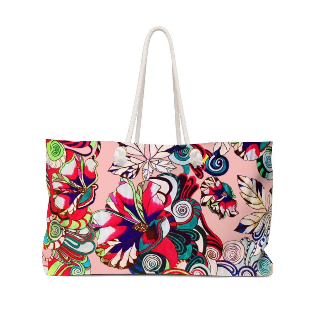 Artsy Floral Pop Blush Weekender Bag