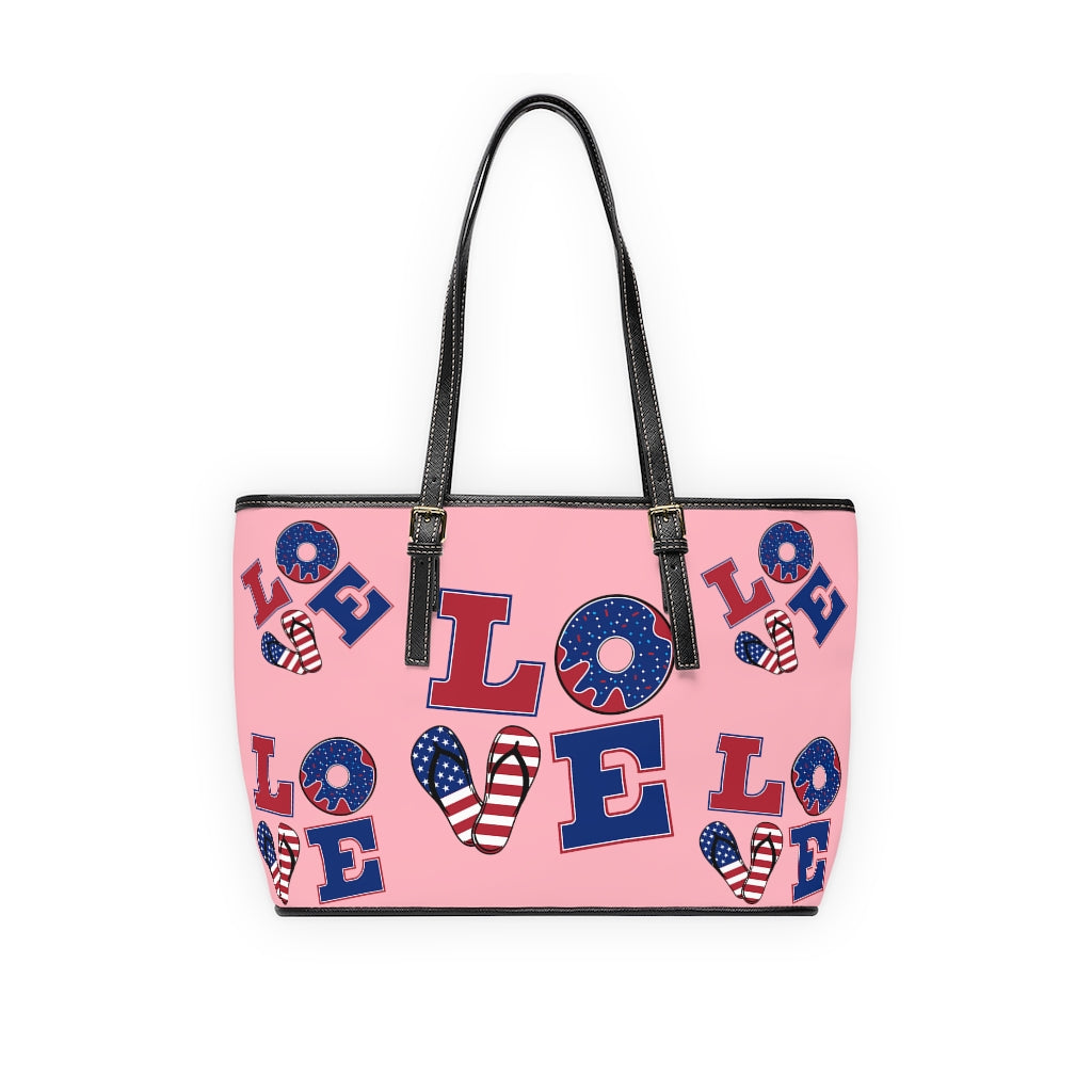 Blush LOVE PU Leather Shoulder Bag