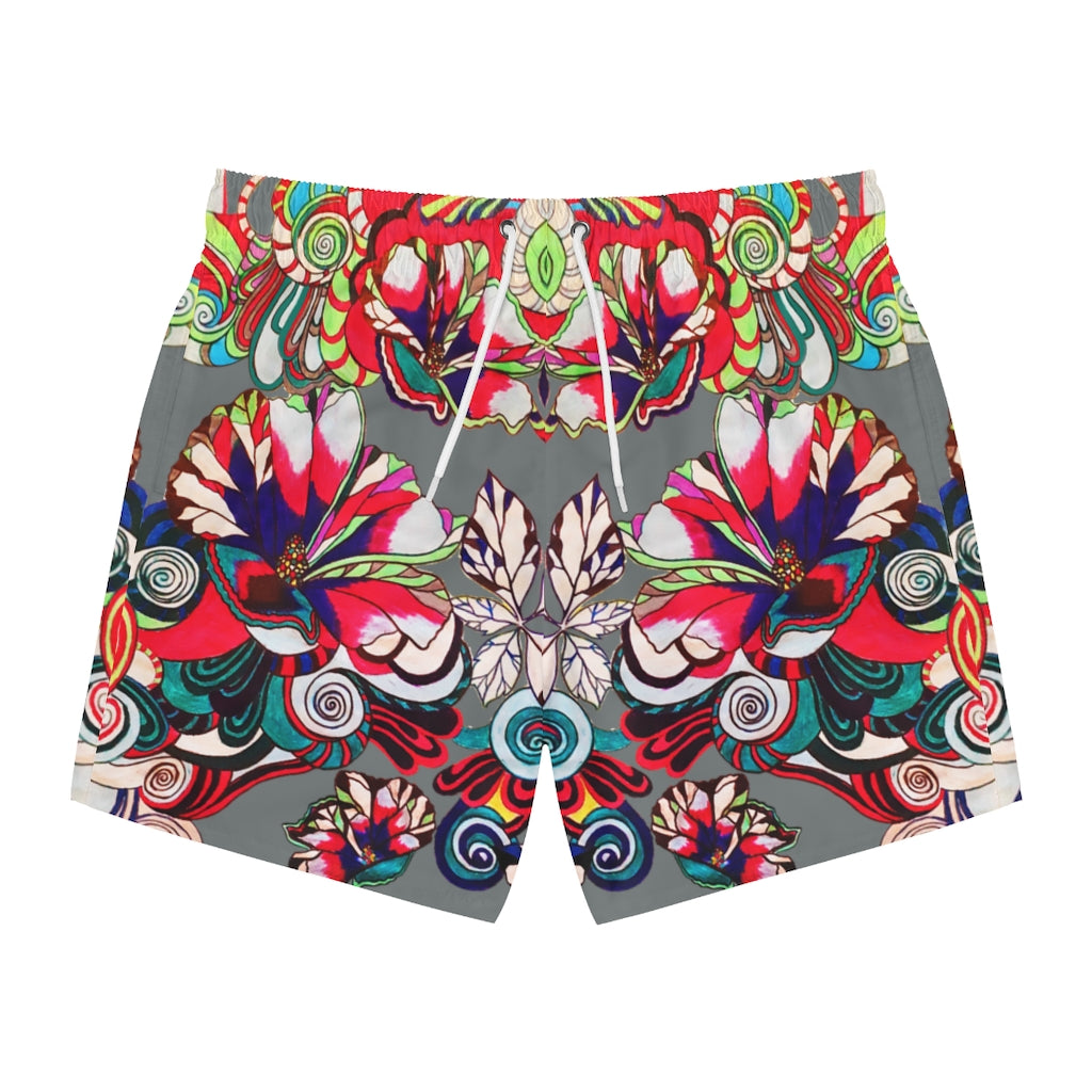 Ash Graphic Floral Pop Men's Swimming Trunks