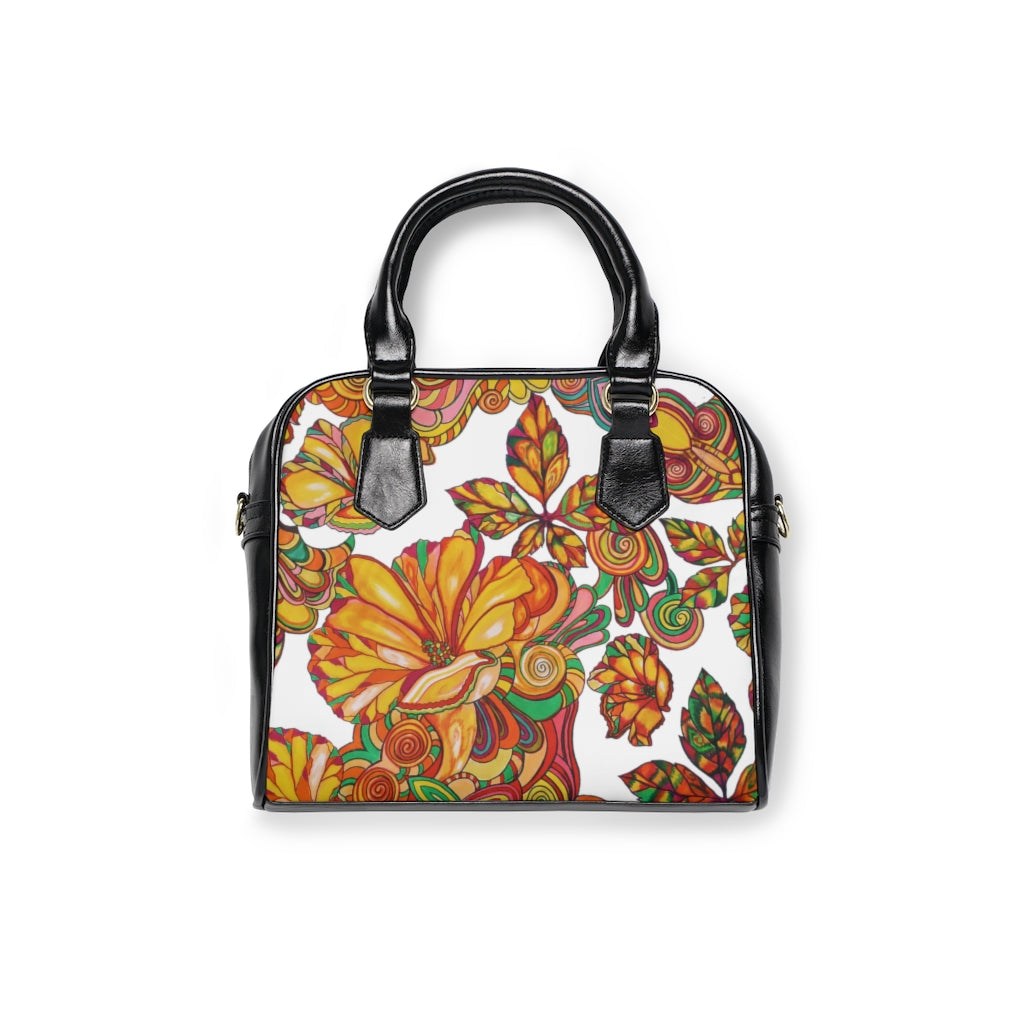 white floral print handbag