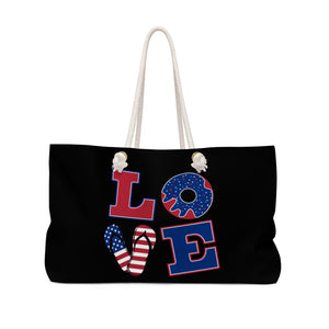 The American Love Black Weekender Tote Bag