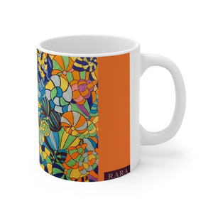 Vivid Ocean Blues Orange Ceramic Mug 11oz