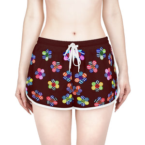 Marsala Candy Florals Relaxed Shorts