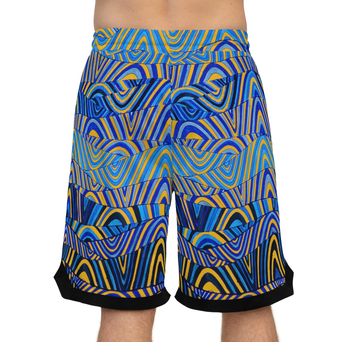 Yellow Sonic Basketball Rib Shorts (AOP)