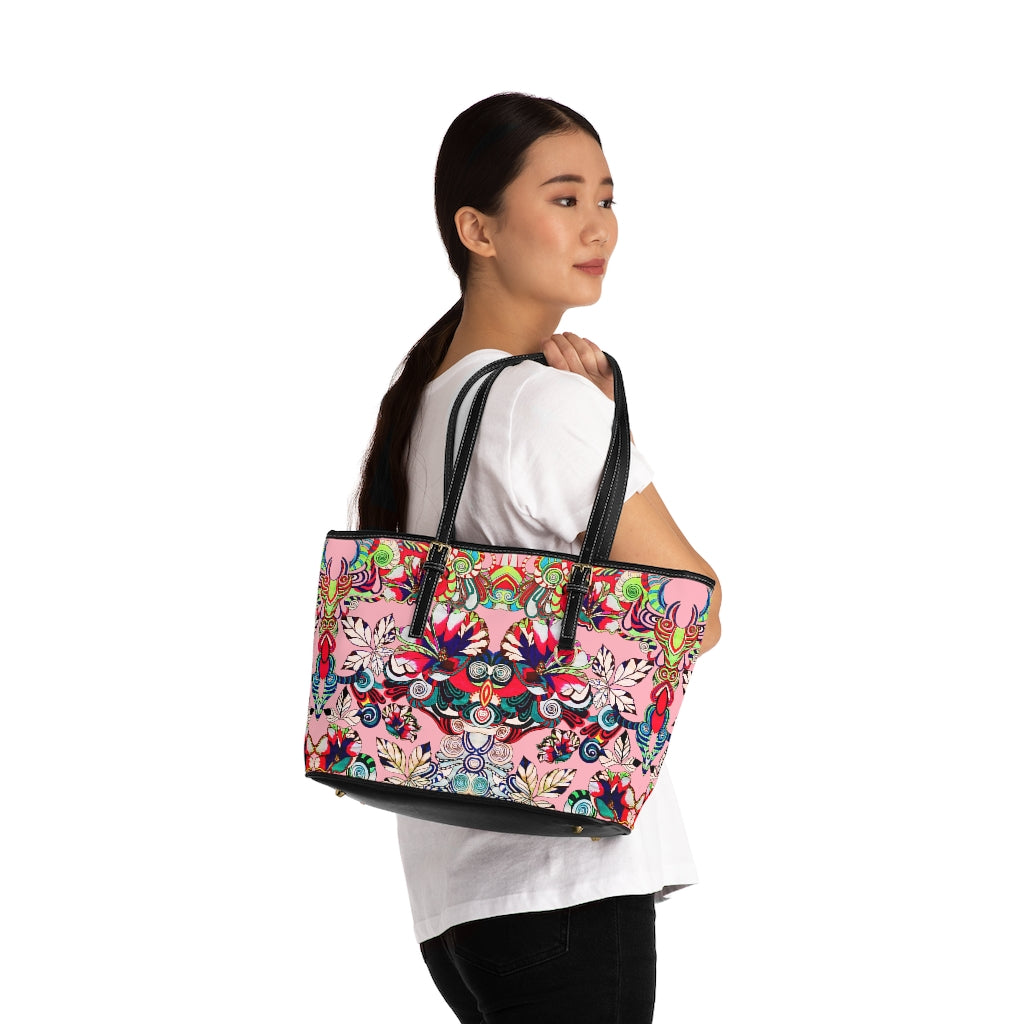 Blush Floral Pop PU Leather Shoulder Bag