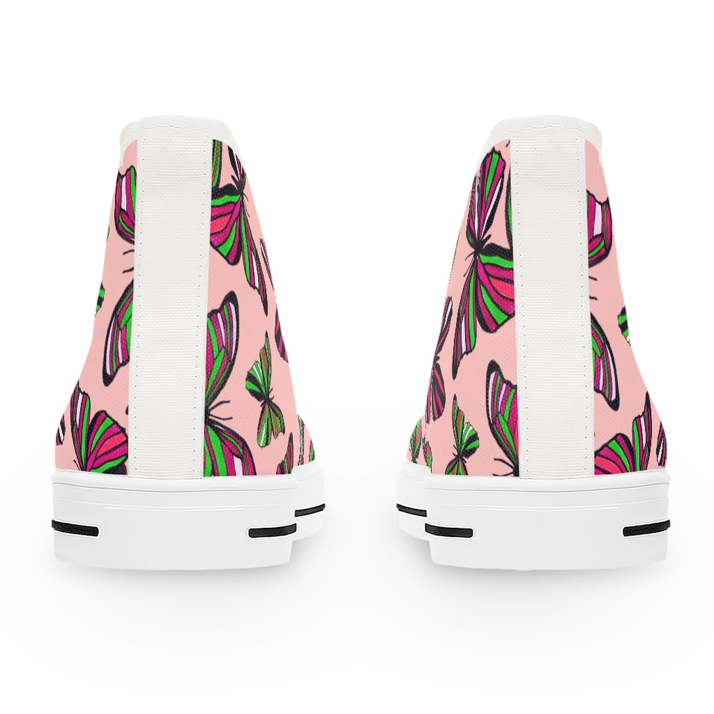 Blush Butterflies Women's High Top Sneakers