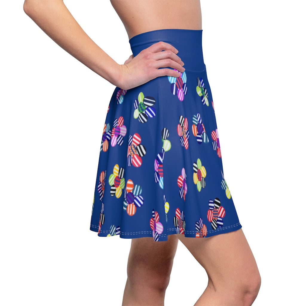 Blue Candy Florals Skater Skirt