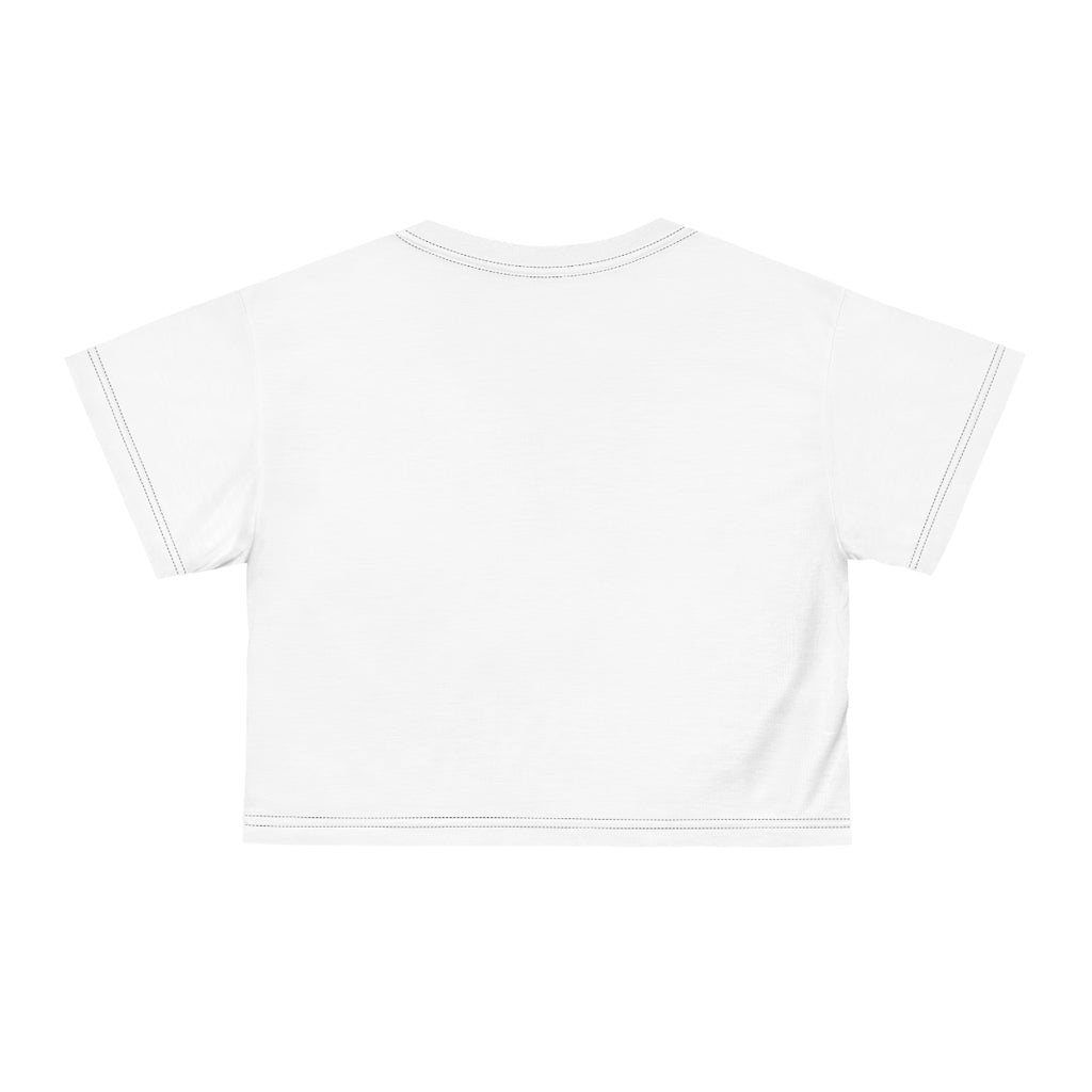 White Love AOP Crop Tee