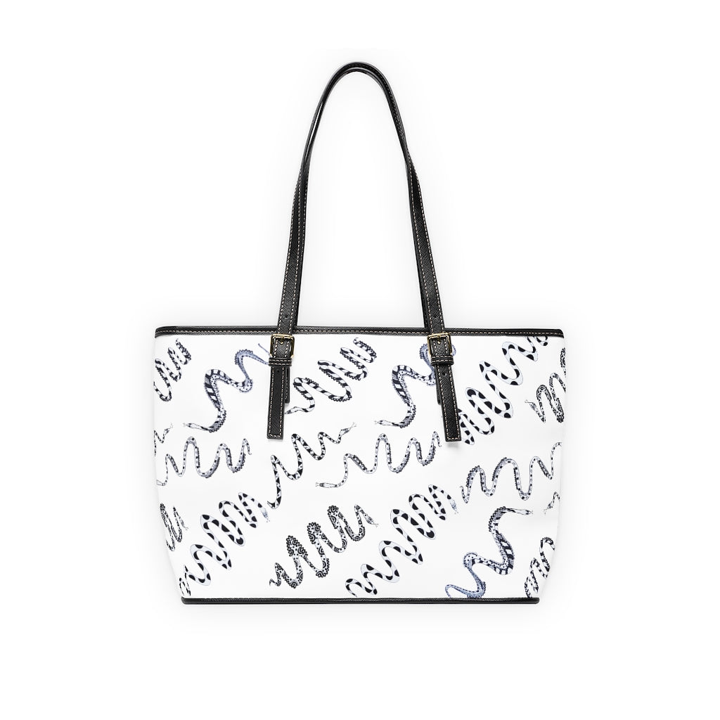 White Snake Den PU Leather Shoulder Bag