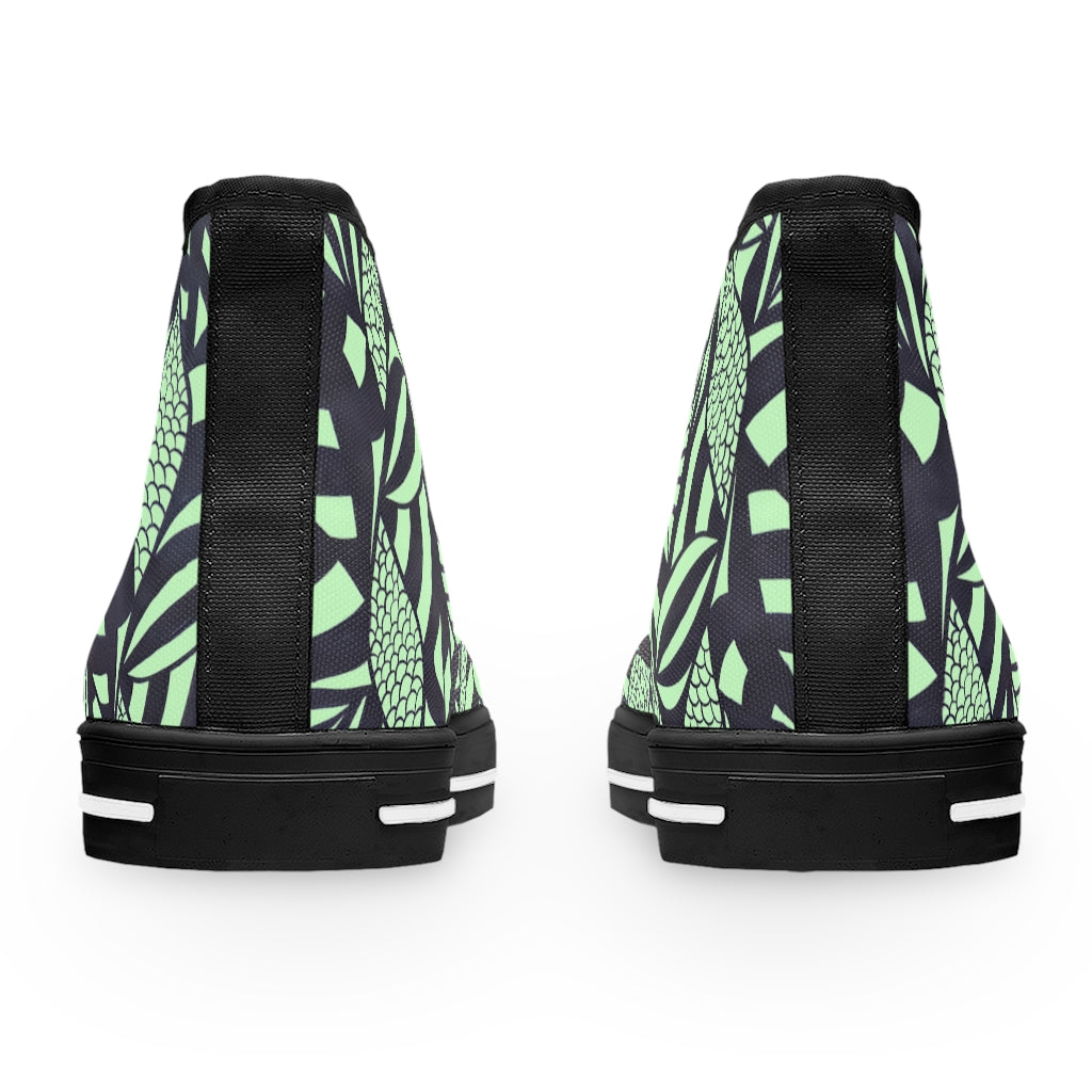 Mint Tropical Minimalist Women's High Top Sneakers