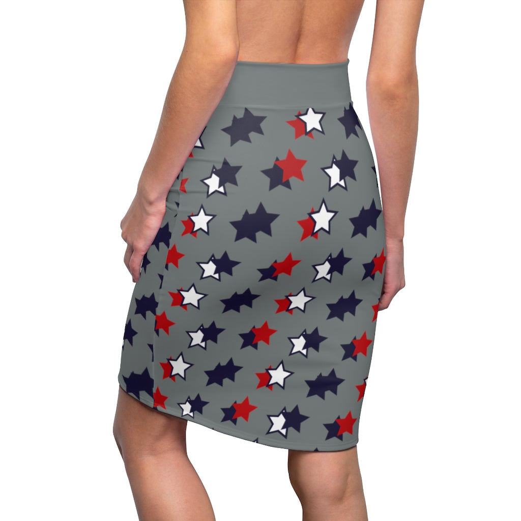 AOP Starry Ash Pencil Skirt