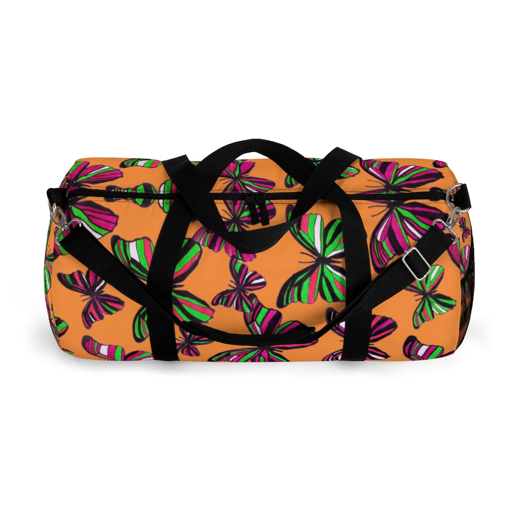 Butterflies Peach Duffel Bag