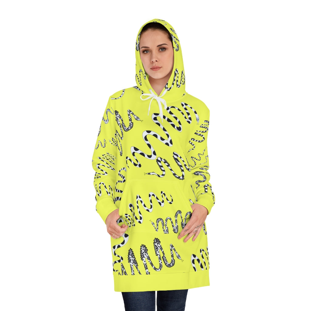 canary snake print hoodie dress 