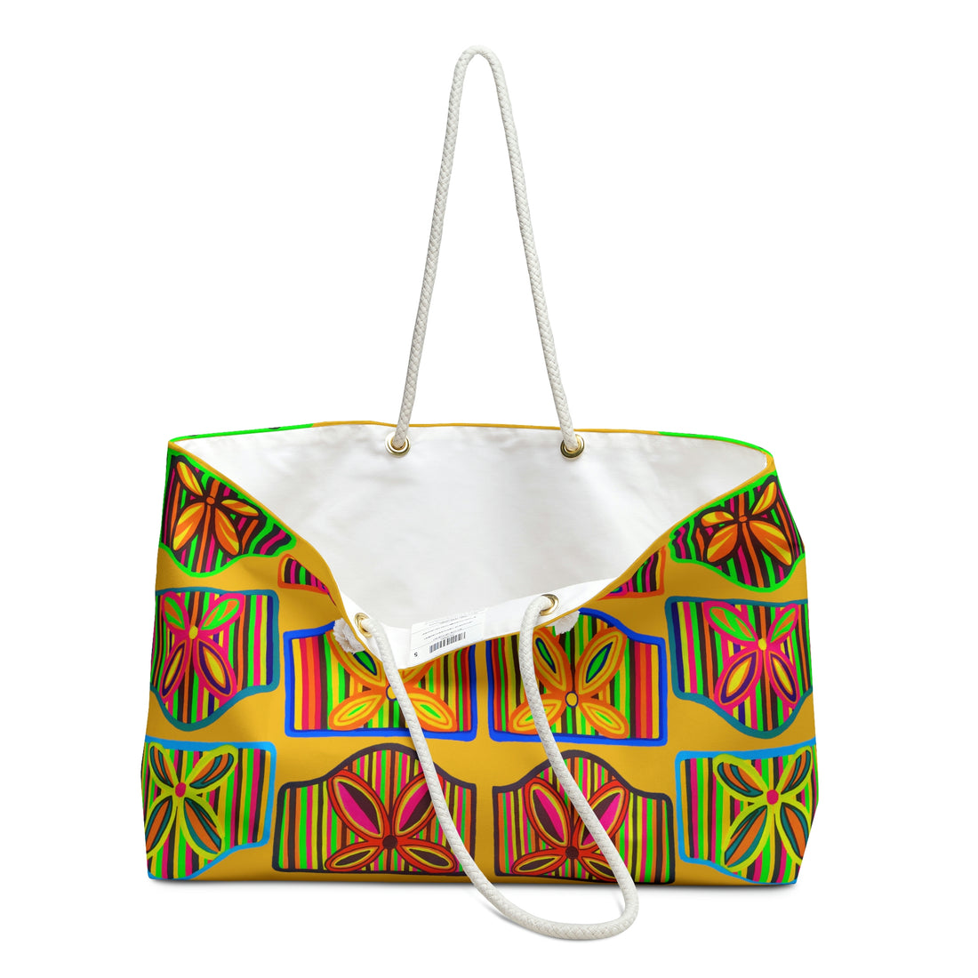 Yellow Deco Print Weekender Tote Bag