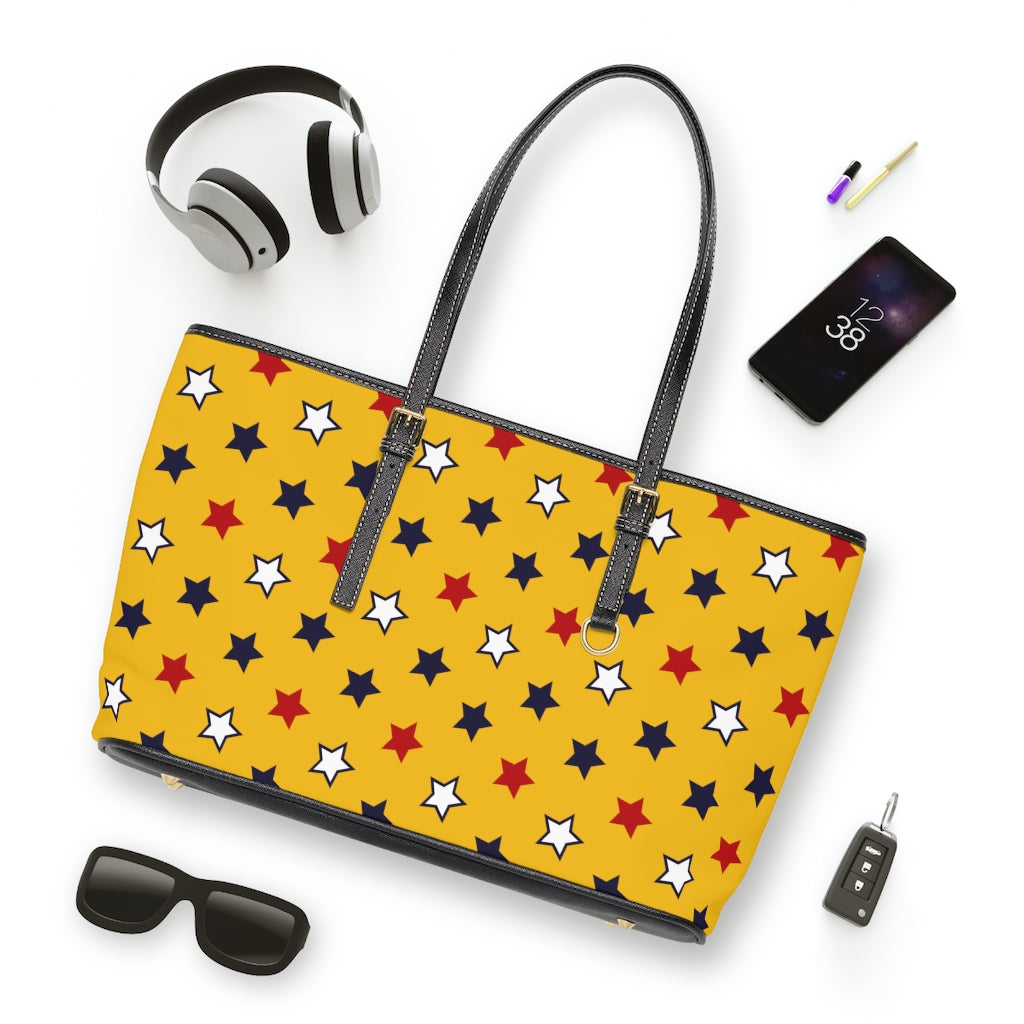 Starry Yellow PU Leather Shoulder Bag