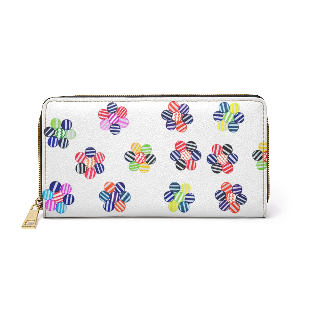 white candy floral wallet