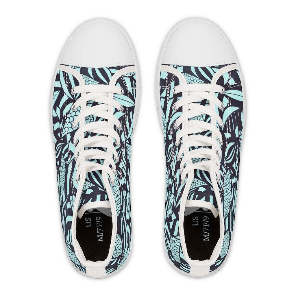 Icy Tropical Minimalist Women's High Top Sneakers