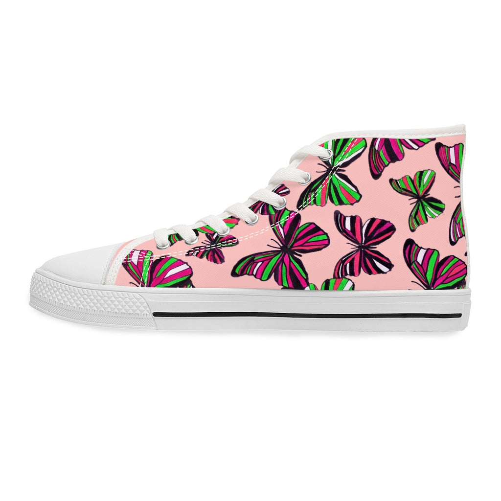 Blush Butterflies Women's High Top Sneakers