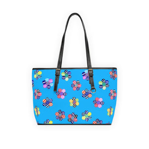 aqua multi colour candy florals totebag