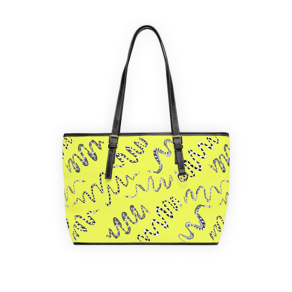 canary snake print tote bag