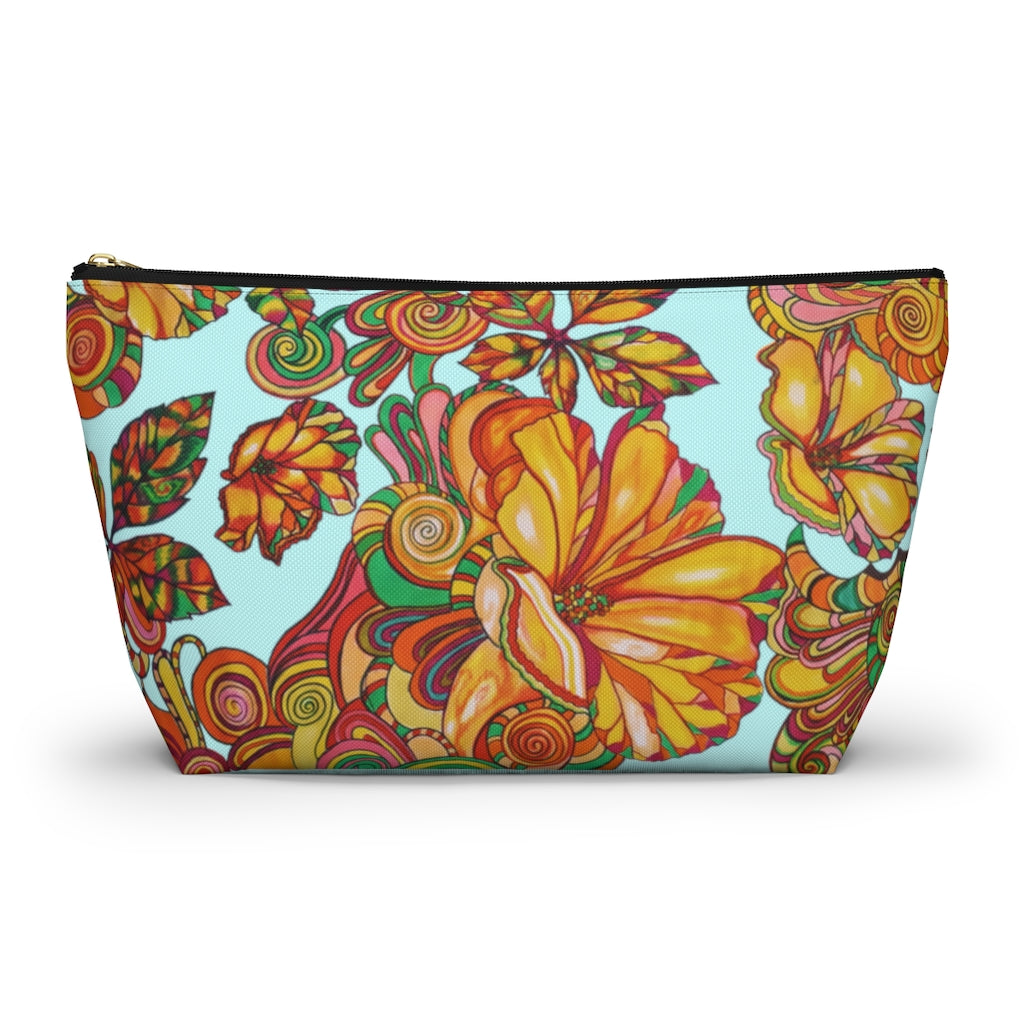 Icy Artsy Floral Accessory Pouch