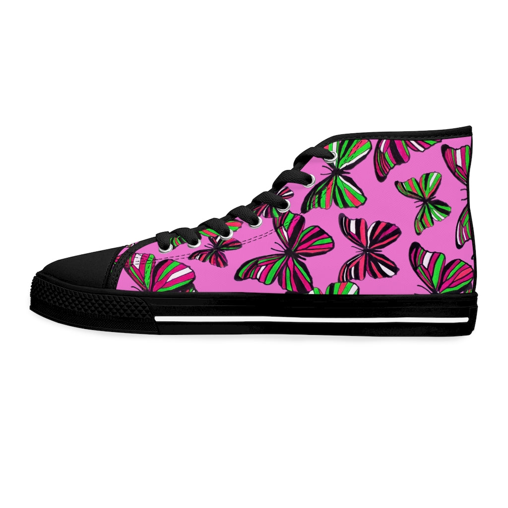 Rose Butterflies Women's High Top Sneakers