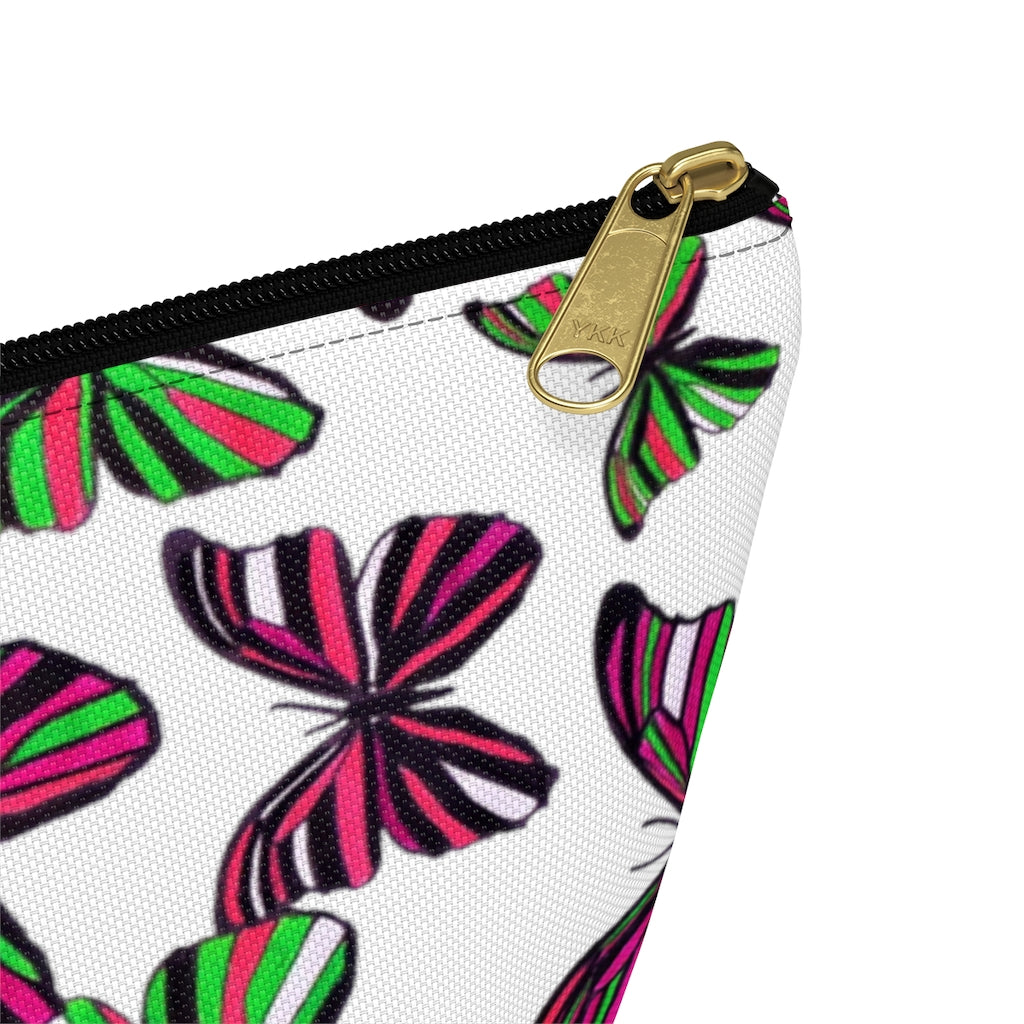 Butterflies White Accessory Pouch