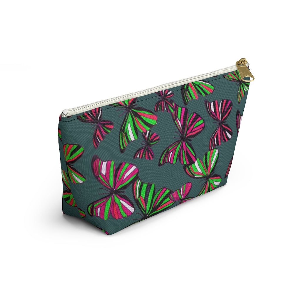 Butterflies Military Green Accessory Pouch