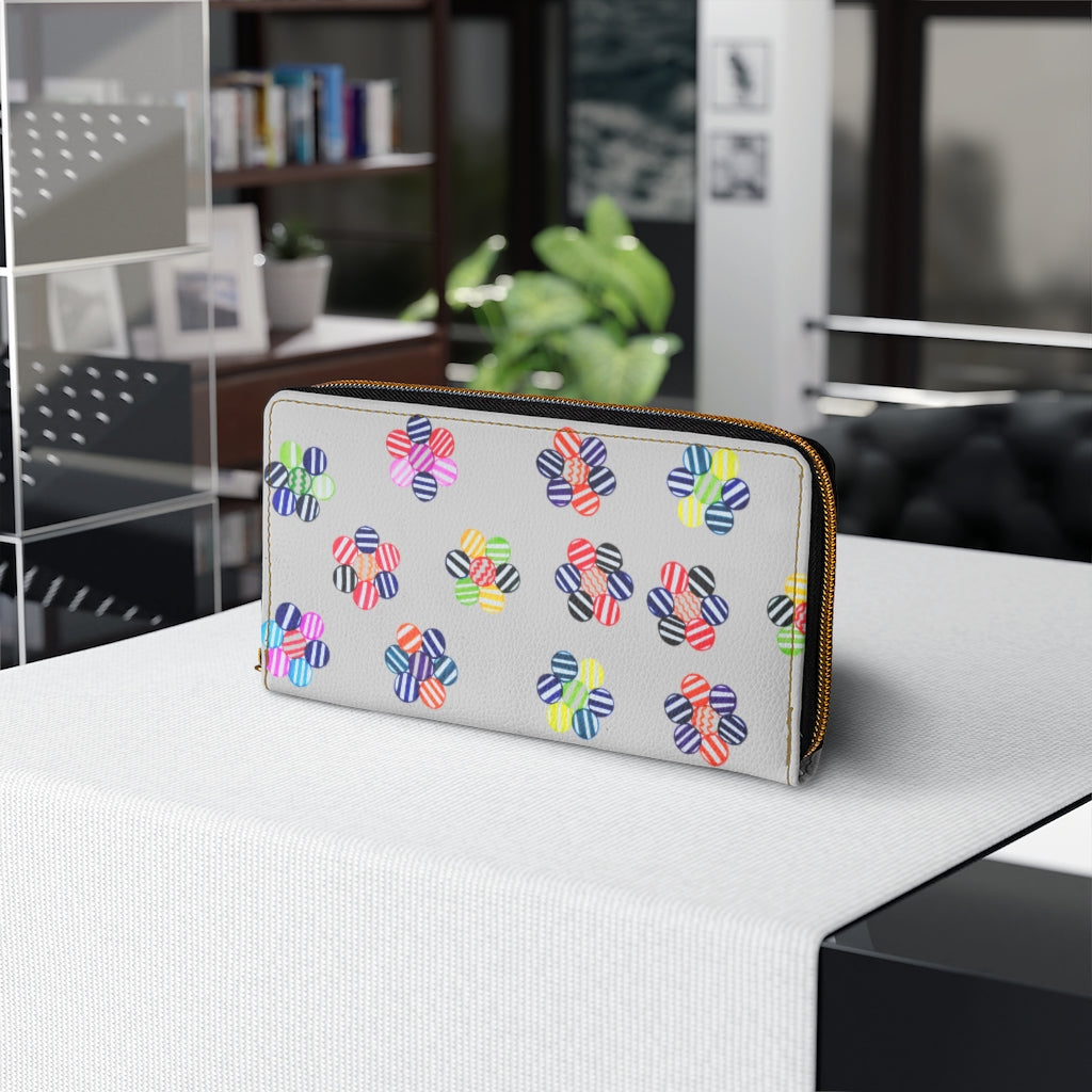 Slate Candy Floral Zipper Wallet