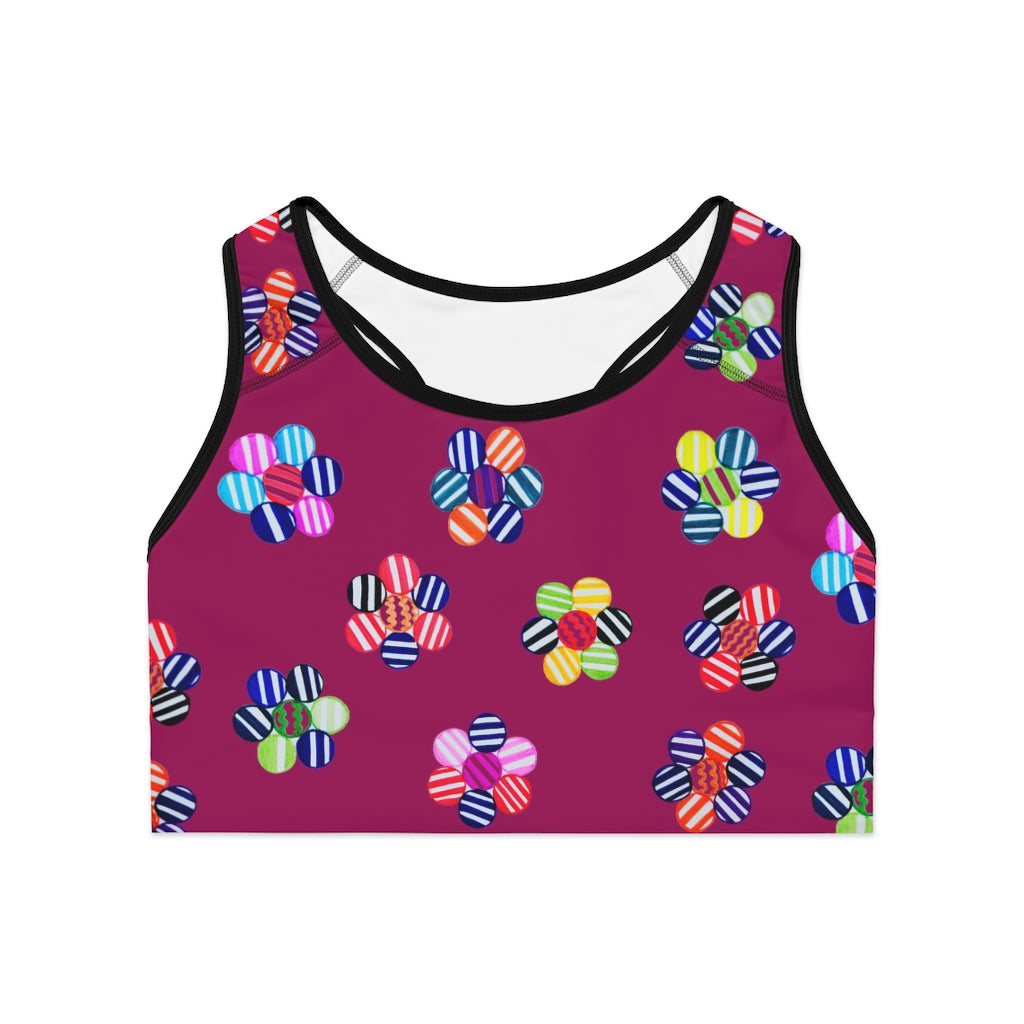 Orchid Candy Florals (AOP) Sports Bra