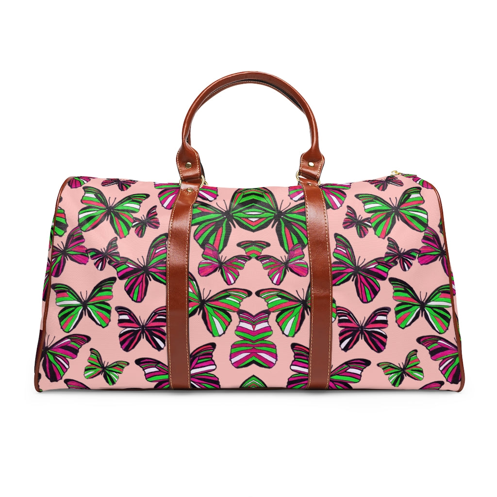 Blush Butterflies Waterproof AOP Travel Bag