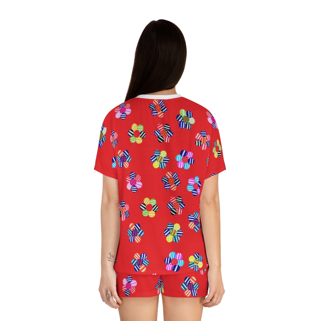 Red Candy Floral Short Pajama Set (AOP)