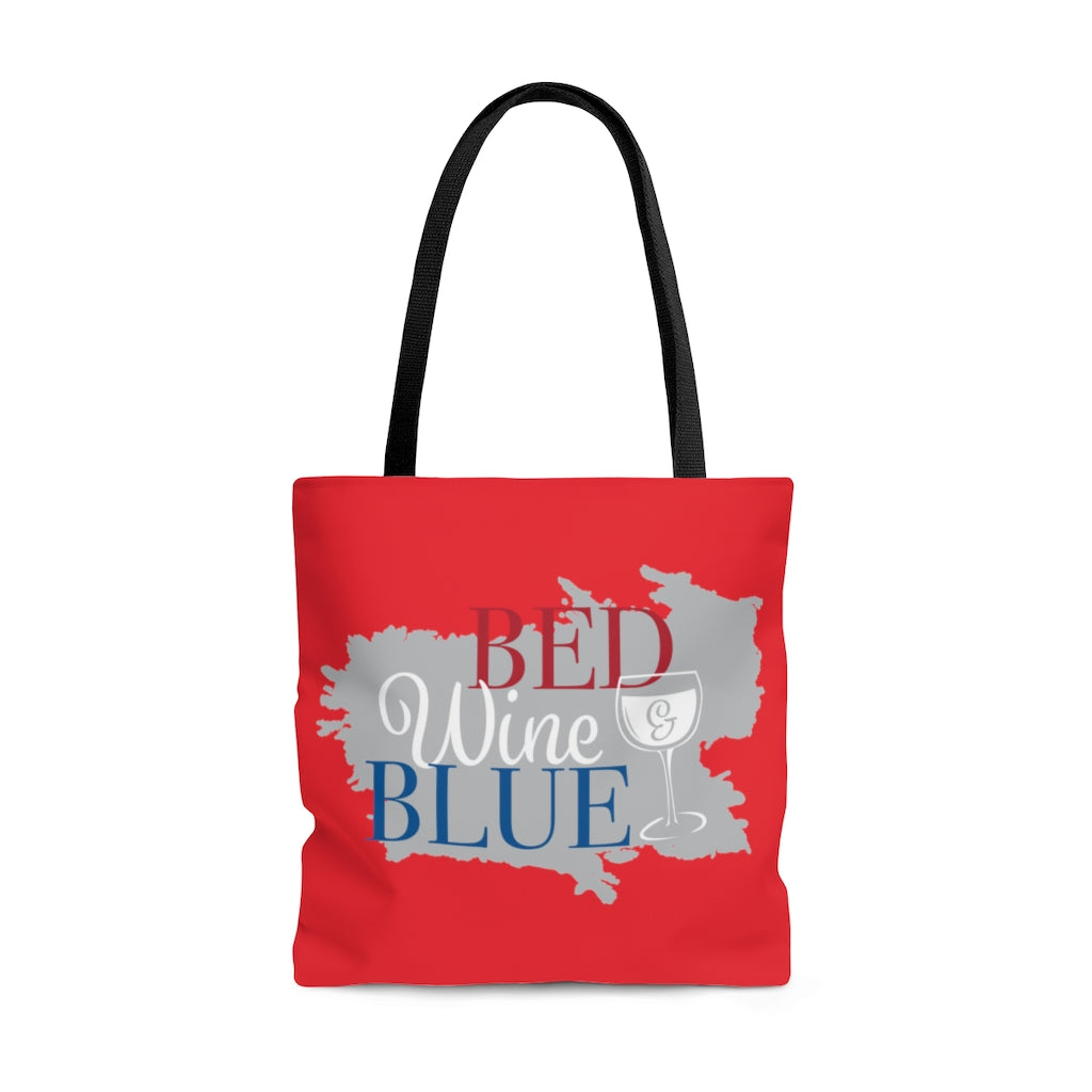 AOP Bed & Wine Scarlet Tote Bag