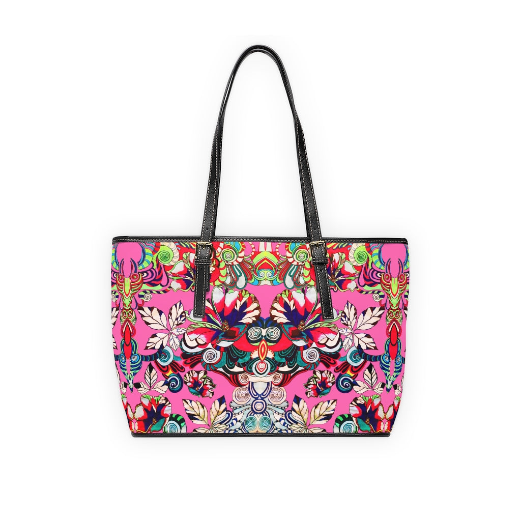 Rose Floral Pop PU Leather Shoulder Bag