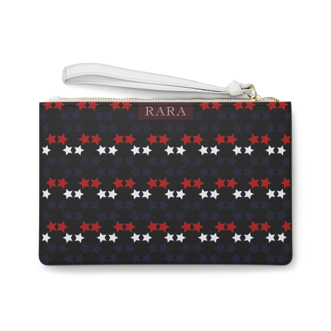 Black Star Print Clutch Bag