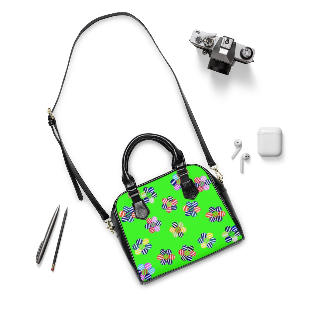 Neon Green Candy Florals AOP Handbag