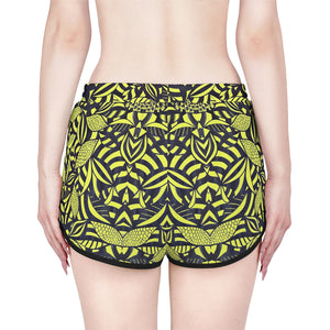 canary  tropical print gym shorts