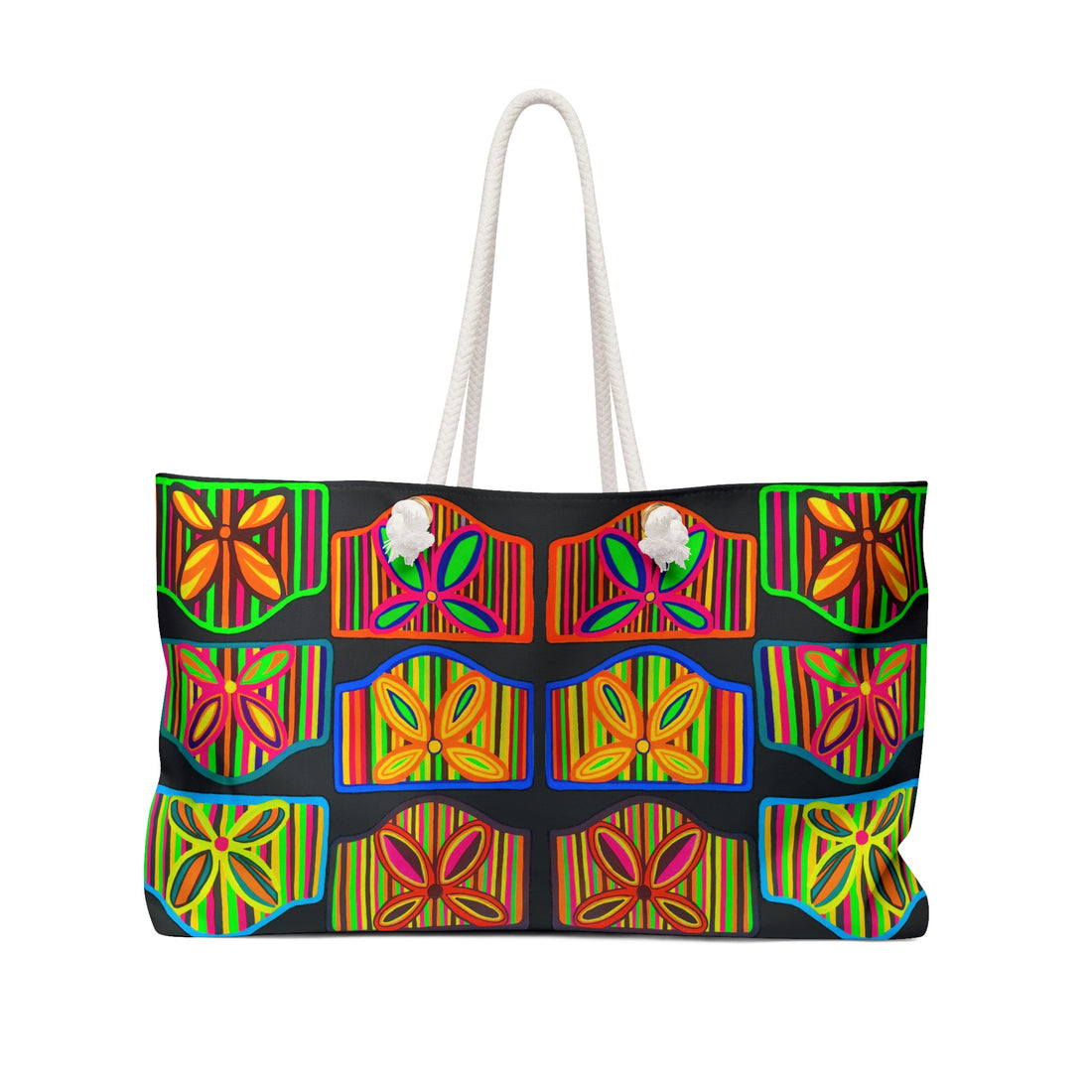 black art deco print beach open tote bag