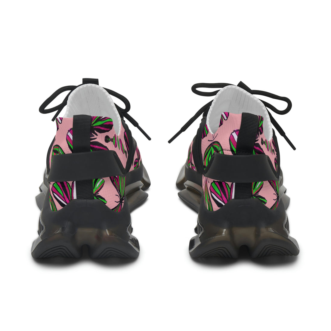 Blush Butterfly Printed OTT Women's Mesh Knit Sneakers