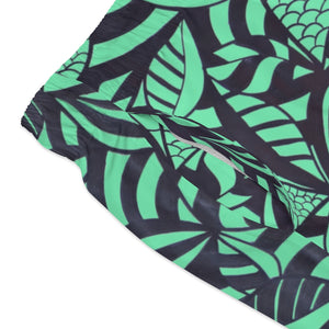 Neo Green Tropical Minimalist Men's Swimming Trunks