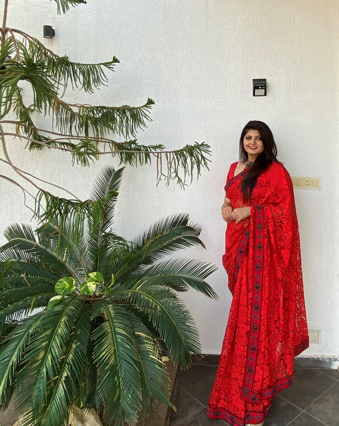 Festive Red Sari