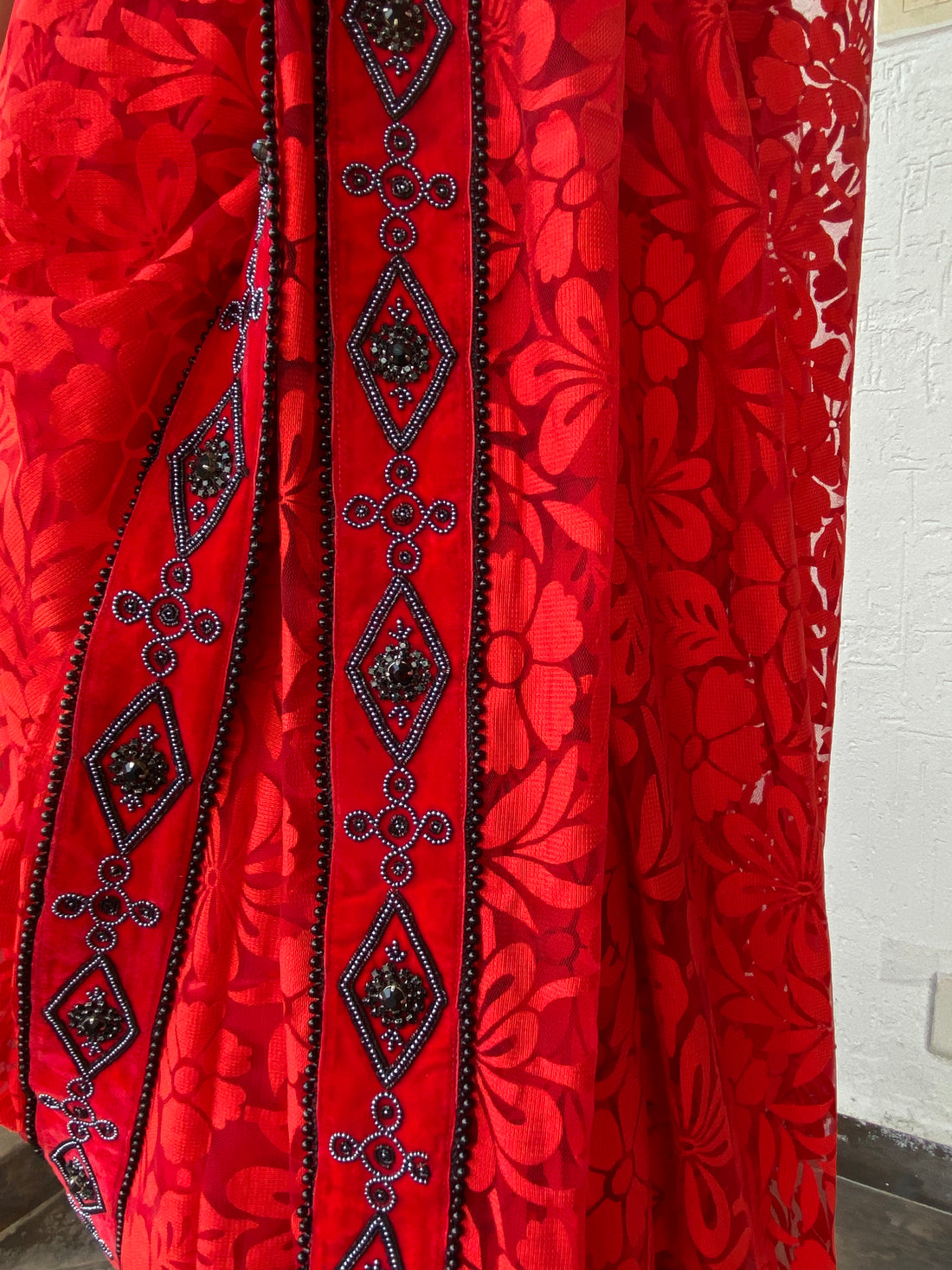 Festive Red Sari