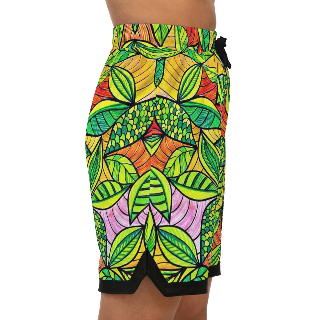 Tropical Resort Basketball Rib Shorts (AOP)