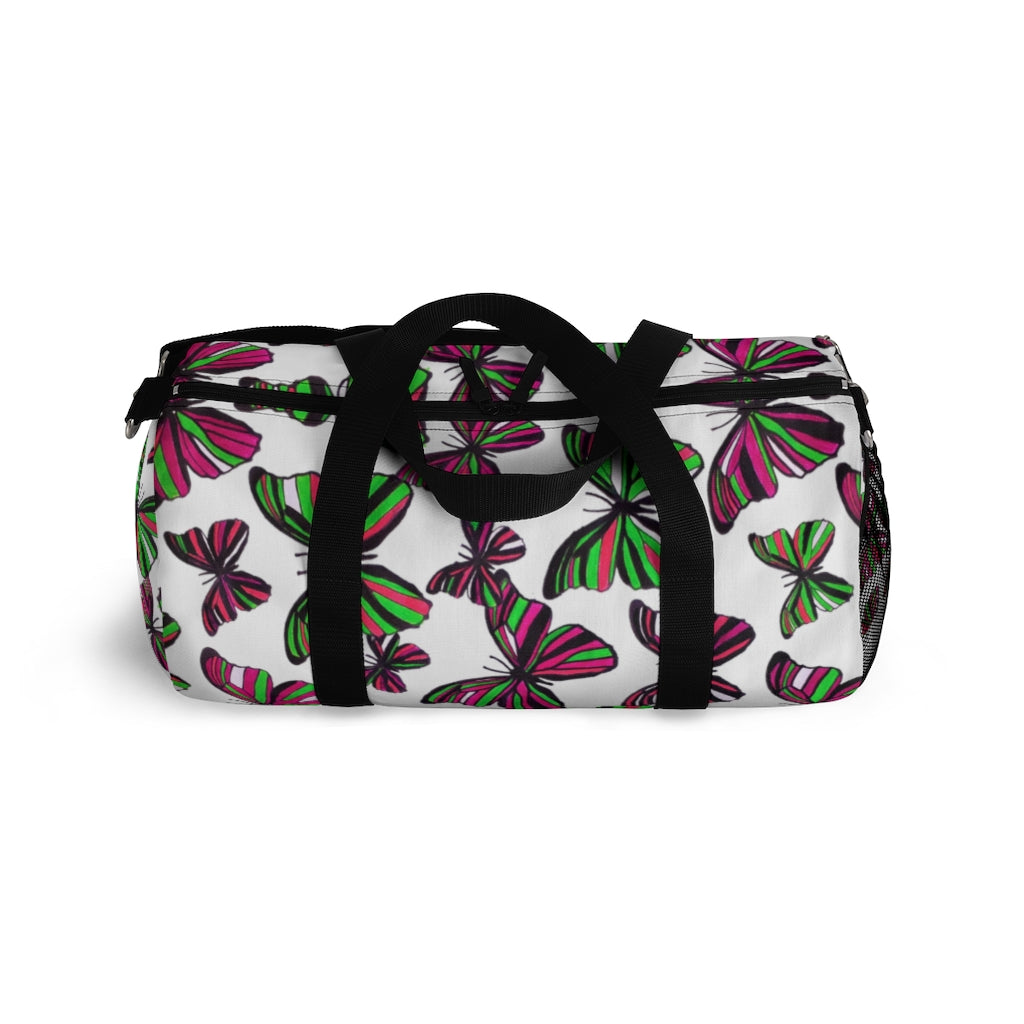 Butterflies White Duffel Bag