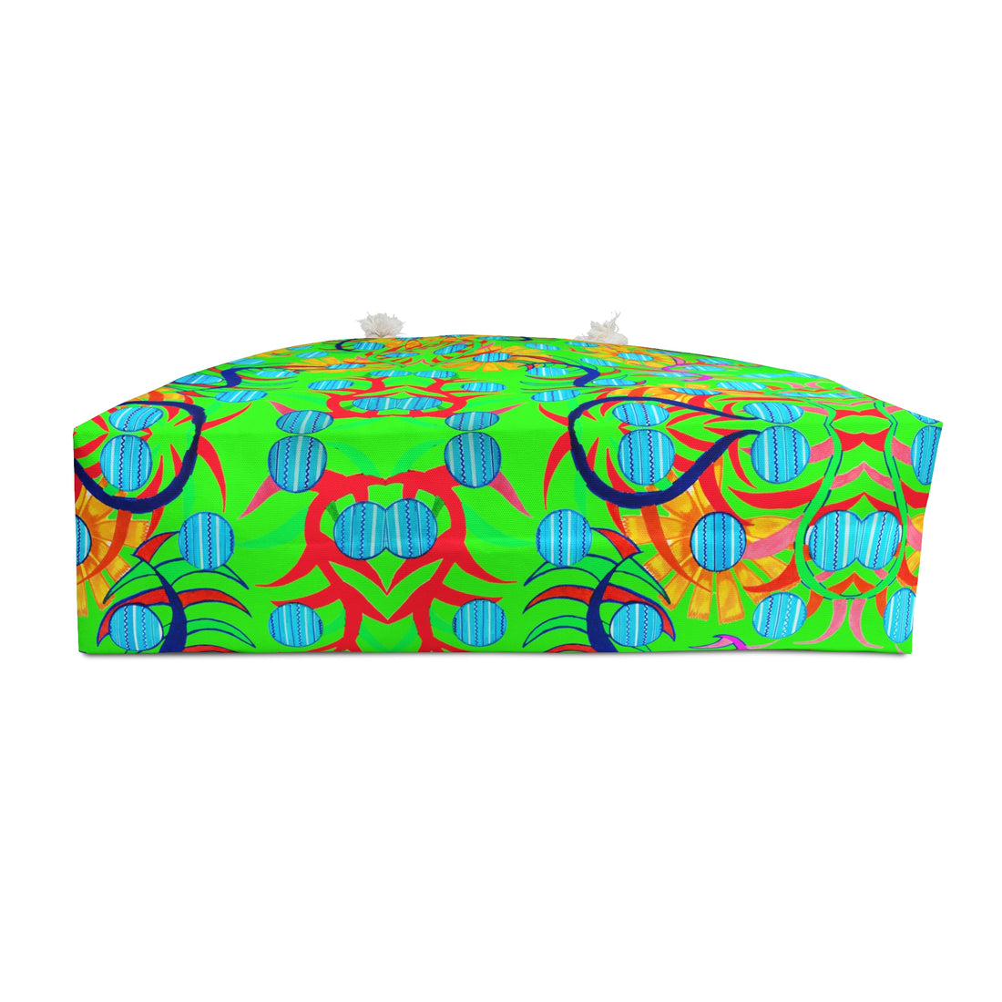 Neon Green Sunflower Weekender Open Beach Tote Bag